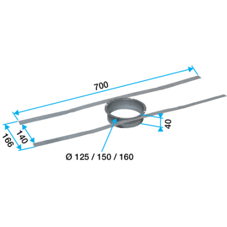 Fixation pour rejet sur tuile à douille Aldes - Ø160mm