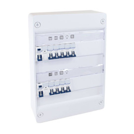 Coffret électrique monté-câblé 26 modules Top Chantier Eur'Ohm - 2 rangées - pour logements T1/T2