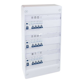 Coffret électrique monté-câblé 39 modules Top Chantier Eur'Ohm - 3 rangées - pour logements T3/T4