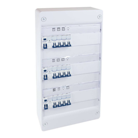 Coffret électrique monté-câblé 39 modules Top Chantier Eur'Ohm - 3 rangées - pour logements T3/T4