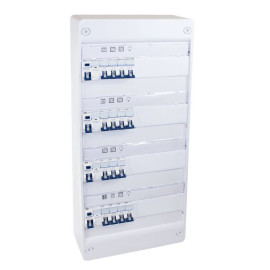 Coffret électrique monté-câblé 52 modules Top Chantier Eur'Ohm - 4 rangées - pour logements T4/T5