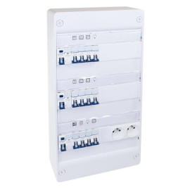 Coffret électrique monté-câblé 39 modules Evolution Eur'Ohm - 3 rangées - pour logements T3/T4