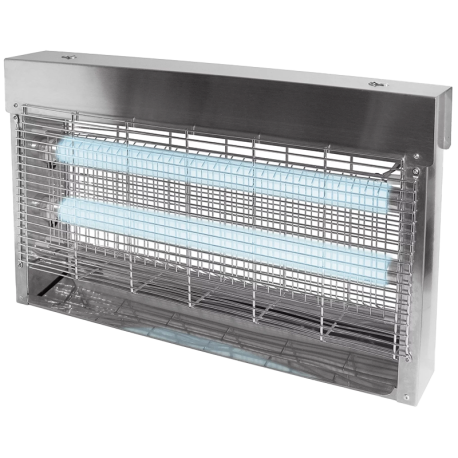 Désinsectiseur Standard à tubes - 40w - 220v - 2 tubes - Inox brossé
