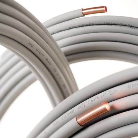 Tube cuivre pré-isolé pour chauffage et eau chaude sanitaire 14/16 couronne de 50 mètres