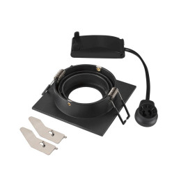 Spot encastré orientable NEW TRIA 75 SLV Declic - Carré - 10W max. - GU10 - Noir