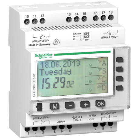 Interrupteur horaire annuel Acti9 ITA Schneider Electric - 4 canaux