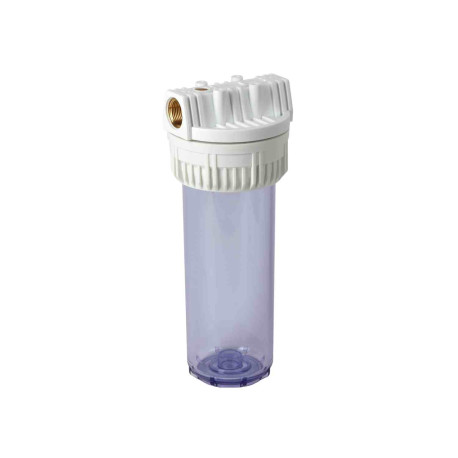 Corps de filtre transparent vide Comap - Tête PP - F1" - Pour cartouche 9"3/4