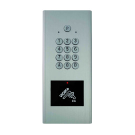 Clavier codé avec lecteur Vigik + intégré Aiphone - 12/24V - IP54 - Argent