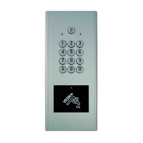 Clavier codé avec lecteur Vigik + intégré Aiphone - 12/24V - IP54 - Argent