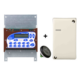 Pack Vigik + 2 entrées Aiphone - Centrale HECOMGSMV3 + lecteur HET25V3 + transmetteur HEBOXINTV3 - 12 V - 26 000 clés
