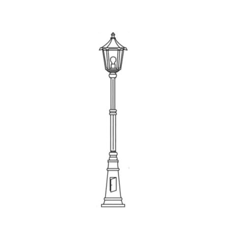 Lampadaire extérieur 1 lanterne Monaco Aric - 1.91m - E27 - 100W max - IP43 - Cuivre/ Noir - Sans ampoule