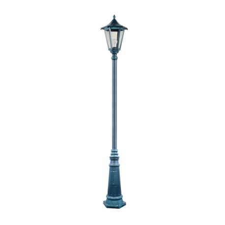 Lampadaire extérieur 1 lanterne Monaco Aric - 1.91m - E27 - 100W max - IP43 - Vert antique - Sans ampoule