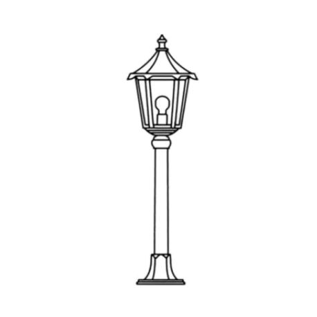 Lampadaire 1 lanterne Monaco Aric - 1.55m - E27 - 100W max - Vert antique - Sans ampoule