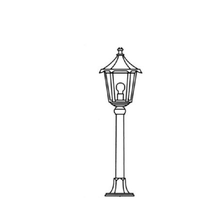 Potelet extérieur 1 lanterne Monaco Aric - 1.16m - E27 - 100W Max - IP43 - Vert antique - Sans ampoule