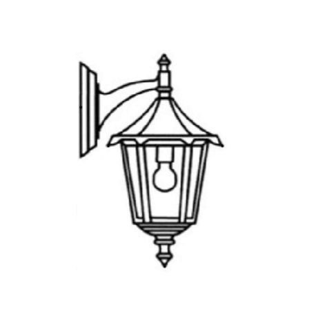 Applique murale extérieure Monaco Aric - E27 - 100W max - IP43 - Sans ampoule - Cuivre/ Noir - Fixation haute