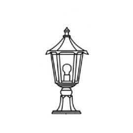 Borne basse extérieure Monaco Aric - E27 - 100W max - IP43 - Vert antique - Sans ampoule
