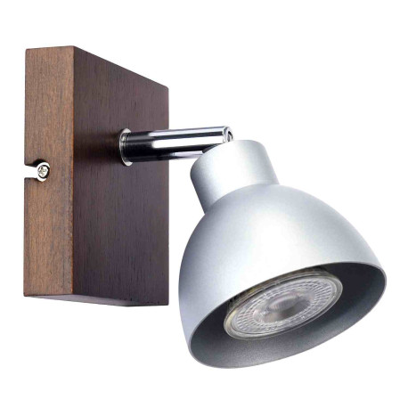 Spot sur patère CASA Aric - 60W max - GU10 - IP20 - Bois/Alu - Sans ampoule