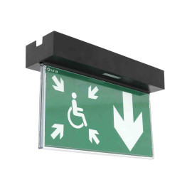 BAES+DBR évacuation adressable URALIFE V Ura - 45Lm - 1h - Plafond - Noir