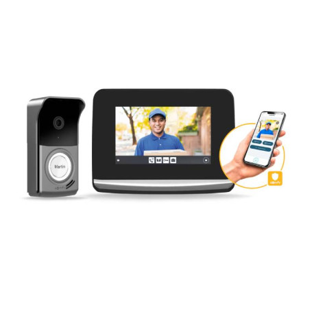 Visiophone V500 PRO io Connect Somfy + module rail DIN