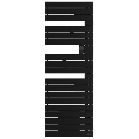 Sèche-serviettes connecté Wifi Nefertiti Atlantic - 750+1000W avec soufflerie - Mât à droite - Noir