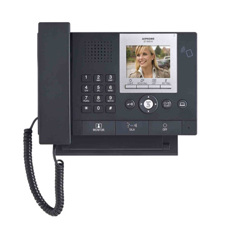 Poste gardien vidéo GTMKBN Aiphone - Écran couleur 3,5'' - Combiné et mains libre - Prise USB - Noir
