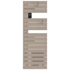 Sèche-serviettes étroit connecté Wifi Nefertiti Atlantic - 600+1000W avec soufflerie - Mât à gauche - Beige