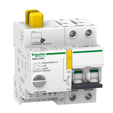 Disjoncteur à commande intégrée Acti9 Reflex IC60H Schneider - Avec interface Ti24 - 10A - 2P - Courbe D