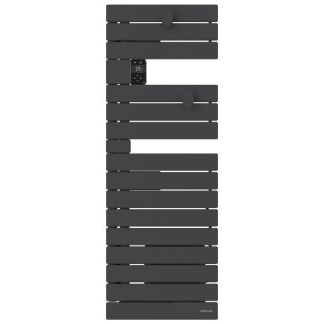 Sèche-serviettes étroit connecté Wifi Nefertiti Atlantic - 500W - Mât à gauche - Anthracite