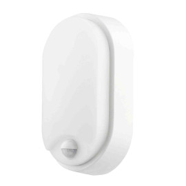 Applique plafonnier LED HLO-209 PIR Aric - Ovale - 8W - 3000K / 4000K / 5000K - IP65 - Blanc/Noir - Avec détecteur