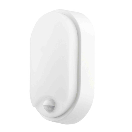 Applique plafonnier LED HLO-209 PIR Aric - Ovale - 8W - 3000K / 4000K / 5000K - IP65 - Blanc/Noir - Avec détecteur