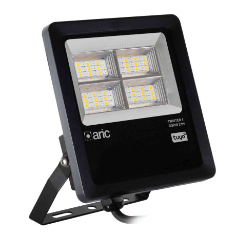 Projecteur extérieur LED TWISTER 4 TUYA Aric - 23W - RGBW - Noir