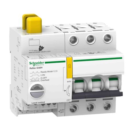 Disjoncteur à commande intégrée Acti9 Reflex IC60H Schneider - Avec interface Ti24 - 25A - 3P - Courbe D