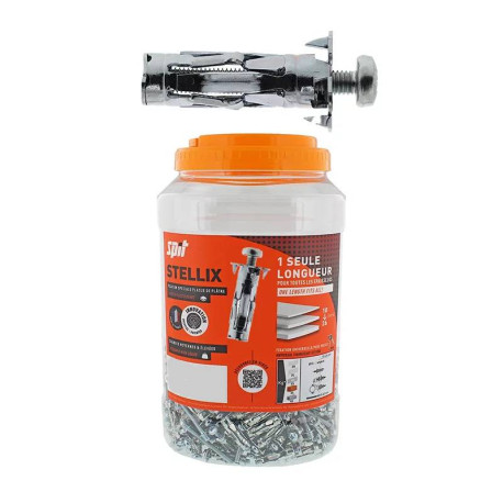 Bidon de 100 chevilles M7X35mm PAV Stellix Spit - Pour plaques de plâtre