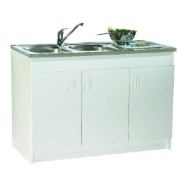Meuble sous évier SIM’NF Néova - 3 portes - L. 1200mm - Blanc