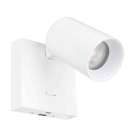 Applique LED murale Elise avec port USB-C Aric - 5W max - 3000/4000K - Non dimmable - IP20 - Blanc