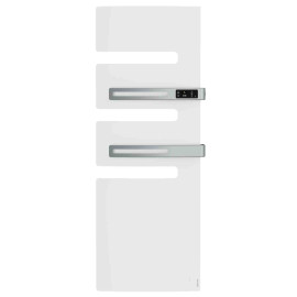 Sèche-serviettes connecté soufflant Serenis Premium Atlantic - Mât à gauche - 750 + 1000W - Blanc brillant