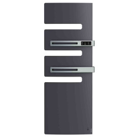 Sèche-serviettes connecté soufflant Serenis Premium Atlantic - Mât à gauche - 750 + 1000W - Graphite