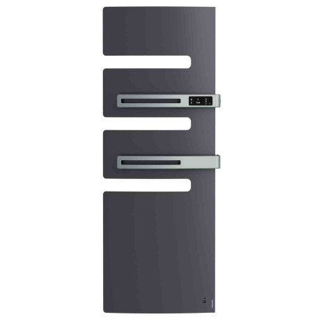 Sèche-serviettes connecté soufflant Serenis Premium Atlantic - Mât à gauche - 750 + 1000W - Graphite