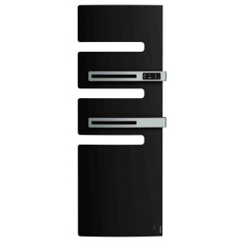 Sèche-serviettes connecté soufflant Serenis Premium Atlantic - Mât à gauche - 750 + 1000W - Noir