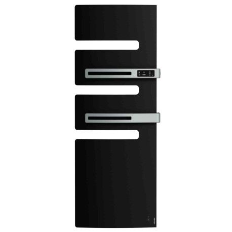 Sèche-serviettes connecté soufflant Serenis Premium Atlantic - Mât à gauche - 750 + 1000W - Noir