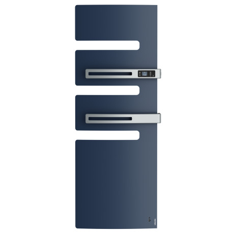 Sèche-serviettes connecté soufflant Serenis Premium Atlantic - Mât à gauche - 750 + 1000W - Bleu profond