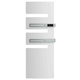 Sèche-serviettes connecté soufflant Serenis Premium Atlantic - Mât à droite - 750 + 1000W - Blanc Carat