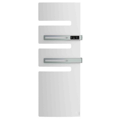 Sèche-serviettes connecté soufflant Serenis Premium Atlantic - Mât à droite - 750 + 1000W - Blanc Carat