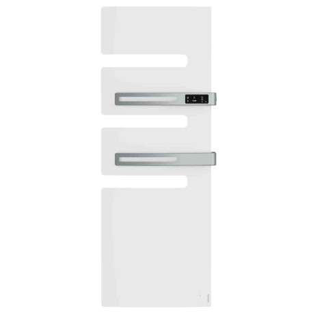 Sèche-serviettes connecté soufflant Serenis Premium Atlantic - Mât à droite - 750 + 1000W - Blanc brillant