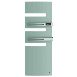 Sèche-serviettes connecté soufflant Serenis Premium Atlantic - Mât à droite - 750 + 1000W - Vert d'eau