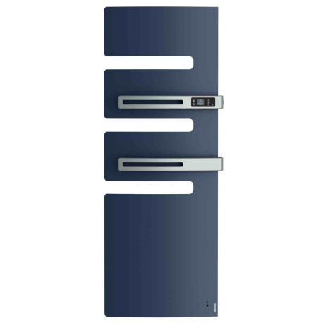 Sèche-serviettes connecté soufflant Serenis Premium Atlantic - Mât à droite - 750 + 1000W - Bleu profond