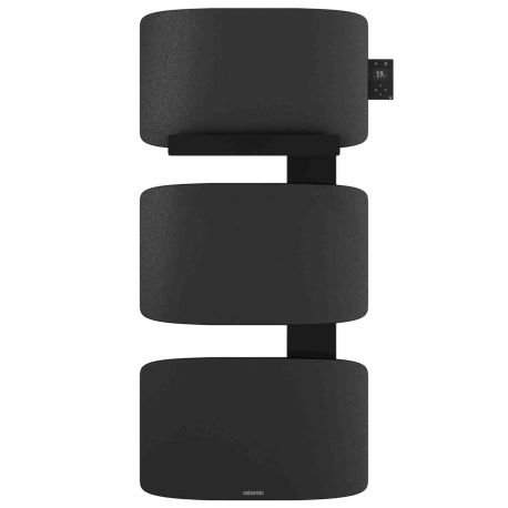 Sèche-serviettes connecté Amarilis Atlantic - Mât à droite - 3 panneaux - 650W - Noir