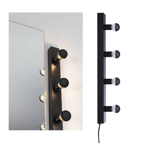 Eclairage miroir Regula II Paulmann - E14 - 4x40W - Dimmable - Sur prise - Noir