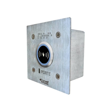 Bouton lumineux sans contact pour façade inox 100x100 Comelit