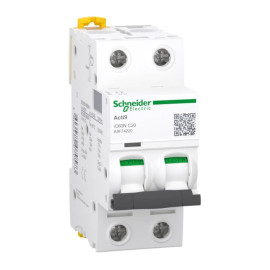 Disjoncteur Acti9 iC60N Schneider Electric - 20A - 2P - Courbe C